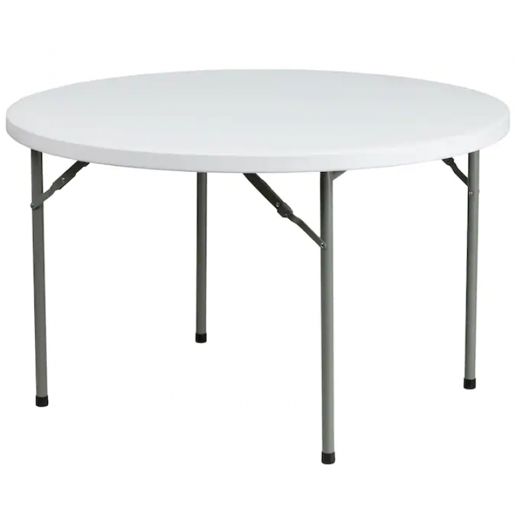 5' Round Tan Plastic Resin Table