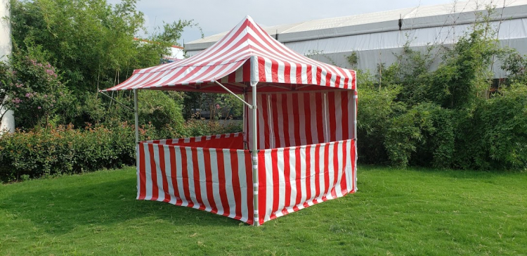 10'x10' Red and White Carnival Tent