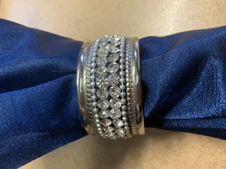 Silver Large Bling Napkin Ring