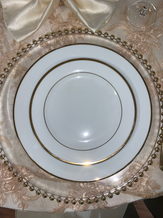 White Gold Trim China Salad Plate