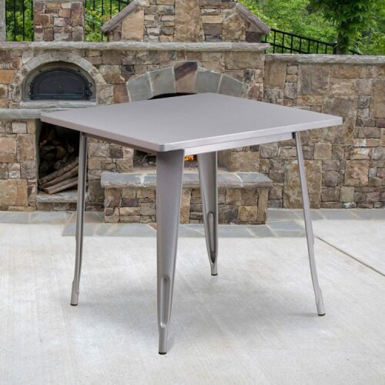 Silver Square Bistro Table