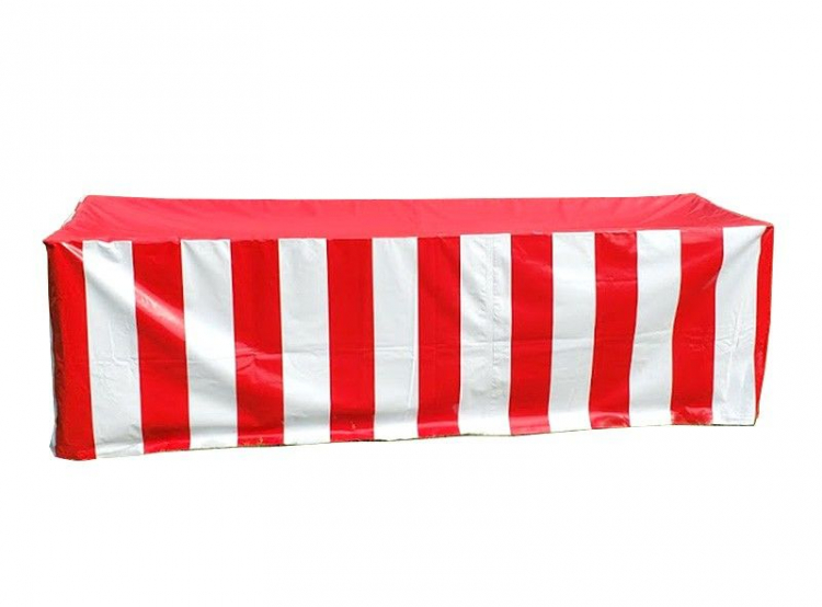 Vinyl 8' Banquet Table Cover, Red & White