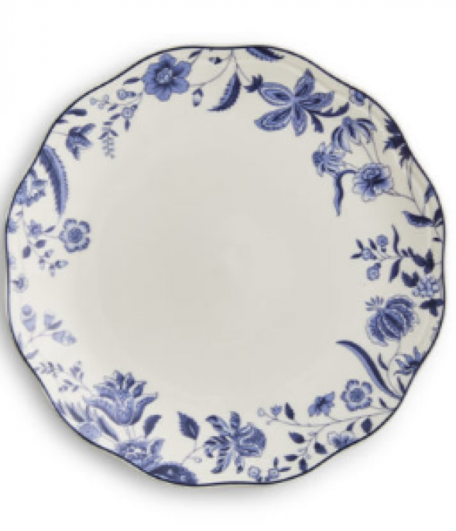 Eleanor Indigo Salad Plate- Rim Decor