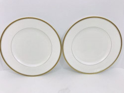 White Gold Single Trim China Dinner Plates